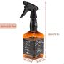 600ml 20.3oz Barber Spray Bottle, Segbeauty Mist to Stream Adjustable Setting, Plastic Whisky Squirt Bottle Empty Refillable Amber Sprayer, Jack Water Bottle for Hair Styling, Hairdresser, Salon,Plant