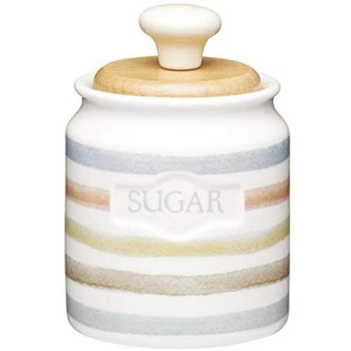 Kitchen Craft Classic Collection Striped Ceramic Sugar Pot, 450 ml (16 fl oz) - Cream