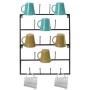 Sorbus Mug Rack Cup Holder - Wall Mounted Home Storage Mug Hooks with 5-Tier Display Organizer for Coffee Mugs, Tea Cups, Mason Jars, and More ? Holds 18 Mugs ? Black Metal