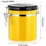LAN BACK Kaffeebehälter, Kaffeebehälter, luftdichter Edelstahl-Behälter mit 800 ml, Gelb