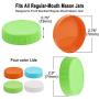 uxcell 24 Pack Assorted Color Regular Mouth Mason Jar Lids Plastic Canning Lid Food Storage Caps for Mason Canning Ball Jars