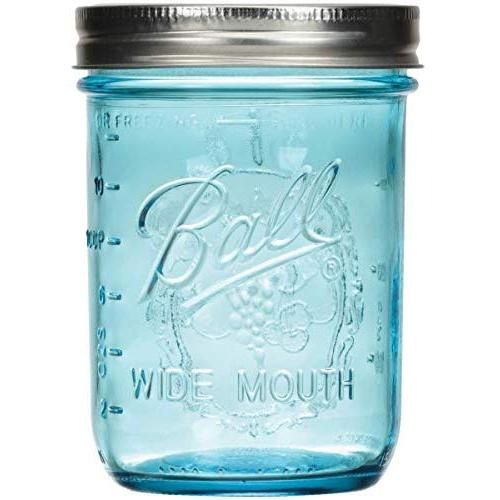 12pcs Loew Cornell Ball Wide Mouth Canning Jar, 1 pint, Blue