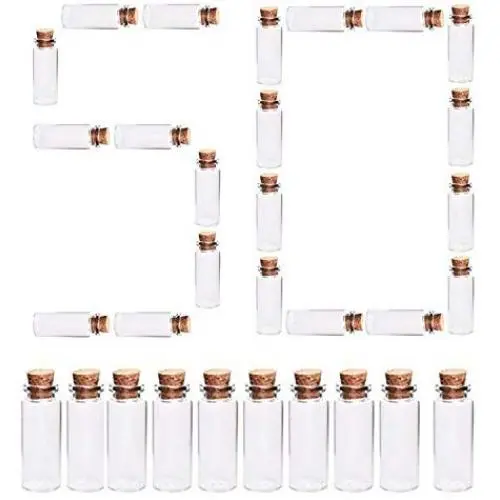 50 Pièces Set - Bouteilles en Ver 2255mm 12ml avec Bouchons en Liège - Idéal pour les Vœux, Échantillons, Stockage – Dropshipping Transparent 50 Pièces Set - Bouteilles en Ver 2255mm 12ml avec Bouchons en Liège - Idéal pour les Vœux, Échantillons, Stockage – Dropshipping Transparent