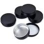 JKLcom 2 oz.Tins Black Aluminum Metal Tin Round Screw Top Lid Containers Jars Metal Storage Tin Jars Aluminum Tin Cans Travel Storage Tins,for Lip Balm DIY Cosmetics Salves,2 oz./2 Ounce/60 ML,12 Pack