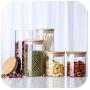 Transparent High Borosilicate Glass Kitchen Storage Bottle Store Food Ingredient Candy Biscuit Storage Jar Home Organization,6.5X8Cm