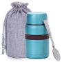 G.a HOMEFAVOR Portable Vacuum Insulated Stainless Steel Food Jar Food Flask With Leak Proof Design, 17 oz (500 ml) Hot Cold Vacuum Lunch Thermos Container Kids Food Storage Container, Blue