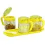 Bouteille de stockage de sceaux en verre pour épices He Yan Long 350ML Style Européen Cuisine, Jeu de 3, Jaune Bouteille de stockage de sceaux en verre pour épices He Yan Long 350ML Style Européen Cuisine, Jeu de 3, Jaune