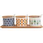 Spice jar set,Spice storage containers Ceramic spice jars with lid Porcelain condiment jar Storage containers-A