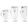Homespace 3 Pack Food Storage Containers with Lid, Petal Sealed Tank Dry Goods Food Storage Box Household Transparent Plastic Kitchen Grains Sealed Storage Jar