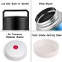 Vacuum Insulated Food Thermos,Micnaron Stainless Steel 33oz Food Jar,Free Thermos Thermal Soup Containers Handle Lid for Hot Food Wide Mouth,Durable Leak Proof Lunch Box with a Cloth Carry Bag