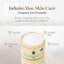 InfiniteAloe Skin Care Moisturizer - Cream For Dry, Oily and Combination Skin - Face + Body skincare for Men, Women, Teens and Baby - Fragrance Free - (1) 8oz + (1) Bonus 0.5oz Travel Size