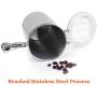 Food Storage Containers Stainless Steel Airtight Canister Jars for Kitchen with Clear Lid Locking Clamp,Pantry Organization and Storage for Tea Snacks Sugar Milk Powder 1.1L Silver