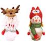 NUOBESTY Christmas Candy Jar 2pcs, Desktop Santa Snowman Clear Plastic Candy Jar Gift Bottle Holder Candy Storage Can Christmas Ornament for Party Window Home, 7x7x15cm