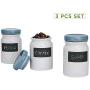 Mind Reader 3CJAR-BLU 3 pc Small Ceramic Lids, Round Canister, Food Storage Jar Container, One Size, Blue 3 Piece Set