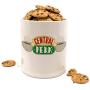 Silver Buffalo FRD201EG Friends Central Perk Logo Ceramic Cookie Jar, Large, White/Green