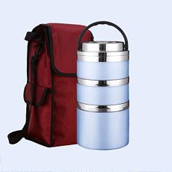 Thermos Food Jar Thermos Stainless Food Flask For Kids,Storage Bag (Color : Blue)