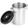 Lawei 16 FL OZ Edelstahl Kaffeetiegel mit CO2-Ventil und Scoop, Kaffeetopf für ganze/gemahlene Kaffeebohnen
