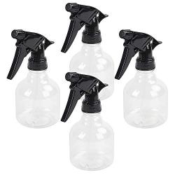 Plastic Spray Bottles 4pcs 8oz Empty Clear Spray Bottle with Black Trigger Sprayers, Adjustable Nozzle, for Cleaning Solutions, Planting, Cooking