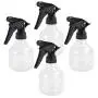 Plastik Sprühflaschen 4er Set, 237 ml (8 oz) Klare Sprühflaschen mit Schwarzlichem Auslöser, Verstellbarer Düse, für Reinigungsmittel, Gartenarbeit und Kochen