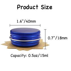 31pcs 0.5oz/15ml Blue Aluminum Tin Jar with Screw Lid and Blank Labels