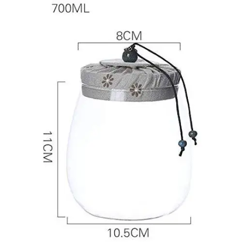 Bocal en verre Yl Ly pour stockage de grains de café, fruits secs, mélange multigrains, bleu blanc rouge, 700ml Bocal en verre Yl Ly pour stockage de grains de café, fruits secs, mélange multigrains, bleu blanc rouge, 700ml