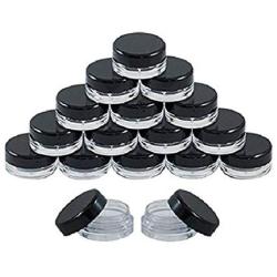 200Pcs X 2G 3G 5G 10G 15G 20G Transparent Sample Jars Pot Containers With Black Lids For Makeup Face Cream Lip Balms Storage,200Pcs X 15G