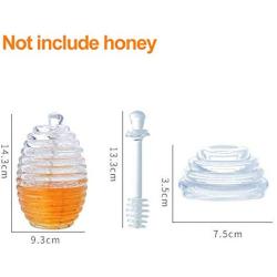 Honey Jar Syrup Braed Storage Pot Seasoning Bottle Dispenser Beehive Container Breakfast Condiment Kitchen Tools Crystal Stirring d Juice Home Jam