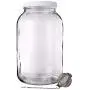 1 Gallon Mason Jar - Glass Kombucha Jar with Stainless Steel Tea Infuser - Home Brewing and Fermenting Kit with Cheesecloth Filter, Rubber Band and Plastic Lid - By Kitchentoolz
