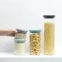 Brabantia Stapelbare Glasbehälter, + Graue Deckel, für Lagerung, Zubehör, 1,9l, 298240