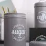 3-teiliges Set Tee-Kaffeepulver-Zucker-Lebensmittelbehälter Küchengewürzglas mit Deckel
