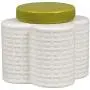 Orla Kiely OK602 Geformte Aufbewahrungsdose – Wellbleiglas mit gepressten Blumen