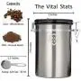 Java Shield Coffee Container ? Airtight Canister with co2 Valve for Freshness ? Large Stainless Steel Container with Scoop - Keep Beans and Ground Coffee Fresh Longer ? Built-In Calendar Wheel Java Shield Coffee Container ? Airtight Canister with co2 Valve for Freshness ? Large Stainless Steel Container with Scoop - Keep Beans and Ground Coffee Fresh Longer ? Built-In Calendar Wheel