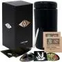 Dunkelglass-Behälter für Cannabis/CBD – 1000 ml (2 Oz) – Premium UV-Schutzglas, luftdicht, diskret mit 2-8g Boveda Feuchtigkeitsriegeln, 2 Smellproof Versiegelungsbeuteln, individuell anpassbare Aufkleber & Beschriftungstusche