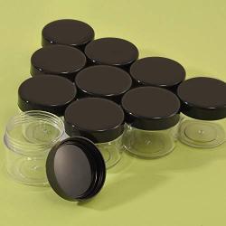 Aenoyo 50PCS Plastic Cosmetic Sample Empty Container, Tiny Makeup Sample Container, Cosmetic Jars, Makeup Plastic Jars for Travel, Sample, Small Crafts Storage (20g, Black)