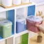 Square Plastic Sealed Canister,Kitchen Storage Box Food Melon Seed Nuts Cans Grain Sealed Jars for Food Storage,Pink