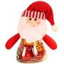 STOBOK Christmas Storage Jar for Treats, Cookies, Candy, Chocolate, Gift - Set of 2, Clear Candy Jar with Plush Santa Elk Dolls