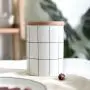 Einweg-Zylinder-Glasbehälter aus Keramik, 950 ml/33,4 oz, mit versiegeltem Bambusdeckel, modernes Design für Küchenbehälter zum Lagern von Tee, Zucker, Kaffee, Gewürzen und mehr.