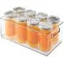 mDesign Plastic Kitchen Storage Organizer Container Bin with Handles - Holds Pint Size Mason Jars - for Pantry, Cabinets, Shelves, Refrigerator, Freezer - BPA Free - 14.5" Long - Clear mDesign Plastic Kitchen Storage Organizer Container Bin with Handles - Holds Pint Size Mason Jars - for Pantry, Cabinets, Shelves, Refrigerator, Freezer - BPA Free - 14.5" Long - Clear
