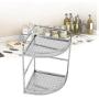 Corner Spice Rack Organizer, Stainless Steel Kitchen Countertop Double Layers Spice Rack Seasoning Jar Storage Shelf