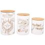 Harry Potter Marauders Map Porcelain 3 Piece Canister Set - Three Sizes with Gold Marauders Map Design