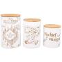 Harry Potter Marauders Map Porcelain 3 Piece Canister Set - Three Sizes with Gold Marauders Map Design