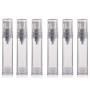 12PCS 10ML / 0.34oz Transparent Small Ounce Empty PS Plastic Airless Vacuum Pump Press Bottle Jar Pot Vial Container For Cosmetic Makeup Serums Cream Lotion Travel Toiletries Liquid Toner Sample