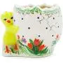 Polish Pottery 4?-inch Egg Shaped Jar (Spring Flowers Theme) + Certificate of Authenticity Polish Pottery 4?-inch Egg Shaped Jar (Spring Flowers Theme) + Certificate of Authenticity