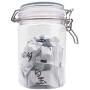 Dsxnklnd 800ML Plastic Square Clip Top Storage Jar with Airtight Seal Lid Food Candy Nut Container Preserving Kitchen Organizer