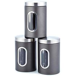 Coffee Canister - 3pcs Stainless Steel Storage Tank Grade Fresh Keeping Sealed Tea Coffee Canisters Box Creatives - Boxes Jars Bottles Jars Boxes Coffee Clear Pill Canister Kettle Stainless Capa