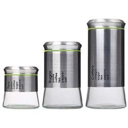 3pcs Stainless steel sealed cans Kitchen coffee beans storage jars Candy miscellaneous food storage tanks Tea cans