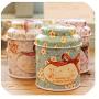 Fresh Style Candy Sealed Cans Box Flower Design Metal Sugar Coffee Tea Tin Jar Container Random Color