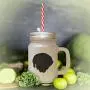 Green Portuguese Pointer Silhouette Frosted Glass Mason Jar With Straw