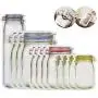 Sacs réutilisables en forme de bocal Mason vivaBKK, étanches, pour aliments, gâteaux, snacks, lot de 12. Sacs réutilisables en forme de bocal Mason vivaBKK, étanches, pour aliments, gâteaux, snacks, lot de 12.