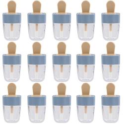 RONRONS 15 Pieces Blue Ice-lolly Empty Plastic Lip Gloss Packaging Tubes,Refillable Lip Glaze Bottles Reusable Vials, 8ml/0.27Oz
